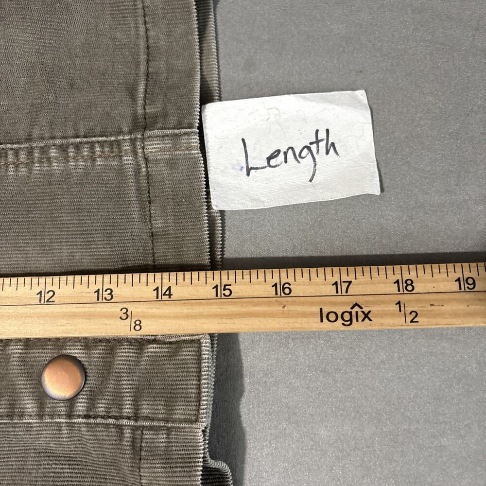 Gap Y2K Corduroy Skirt Size 2 Gray Snap Front Mini Short Straight Boho Academia - Picture 9 of 9